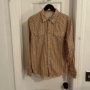 Tecovas Men’s Striped Pearl Snap Shirt Sz M (21×29)